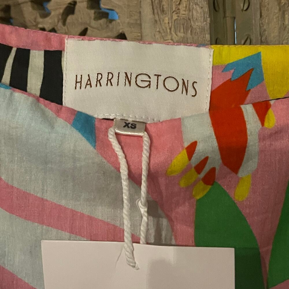 NWT Harringtons Pink Zebra‎ Print Puff Sleeve Mini Dress Size XS - Picture 5 of 6